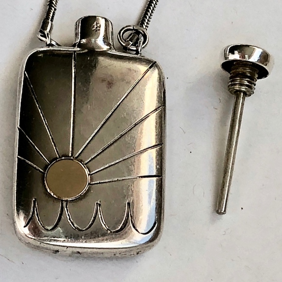 VTG All Sterling Gold Perfume Decanter Necklace - Picture 5 of 8